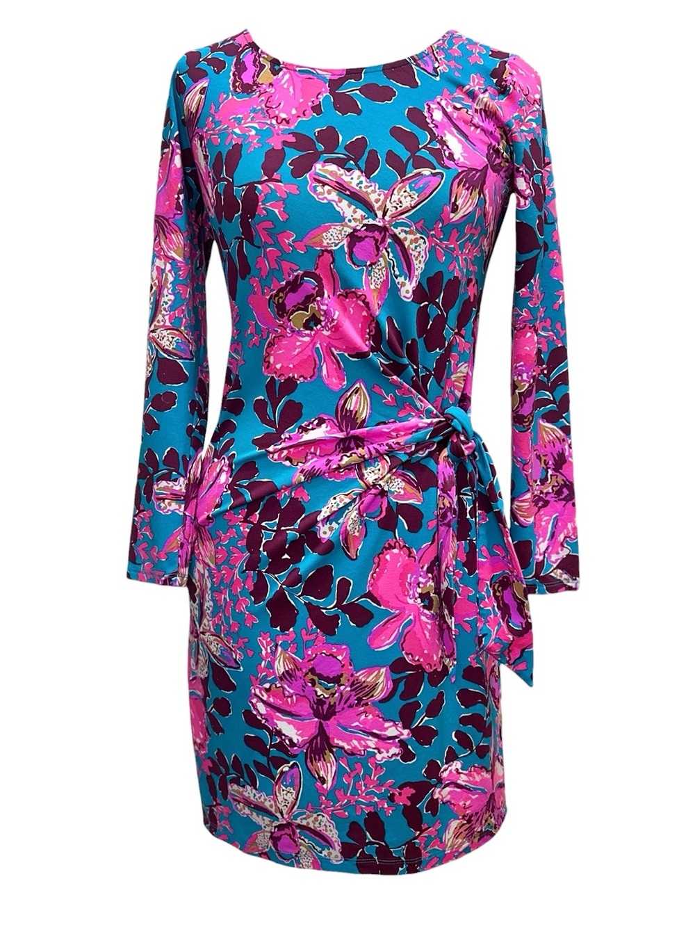 Lilly Pulitzer Bryson Dress Blue Rhapsody Orchid You Not - Picture 4 of 8